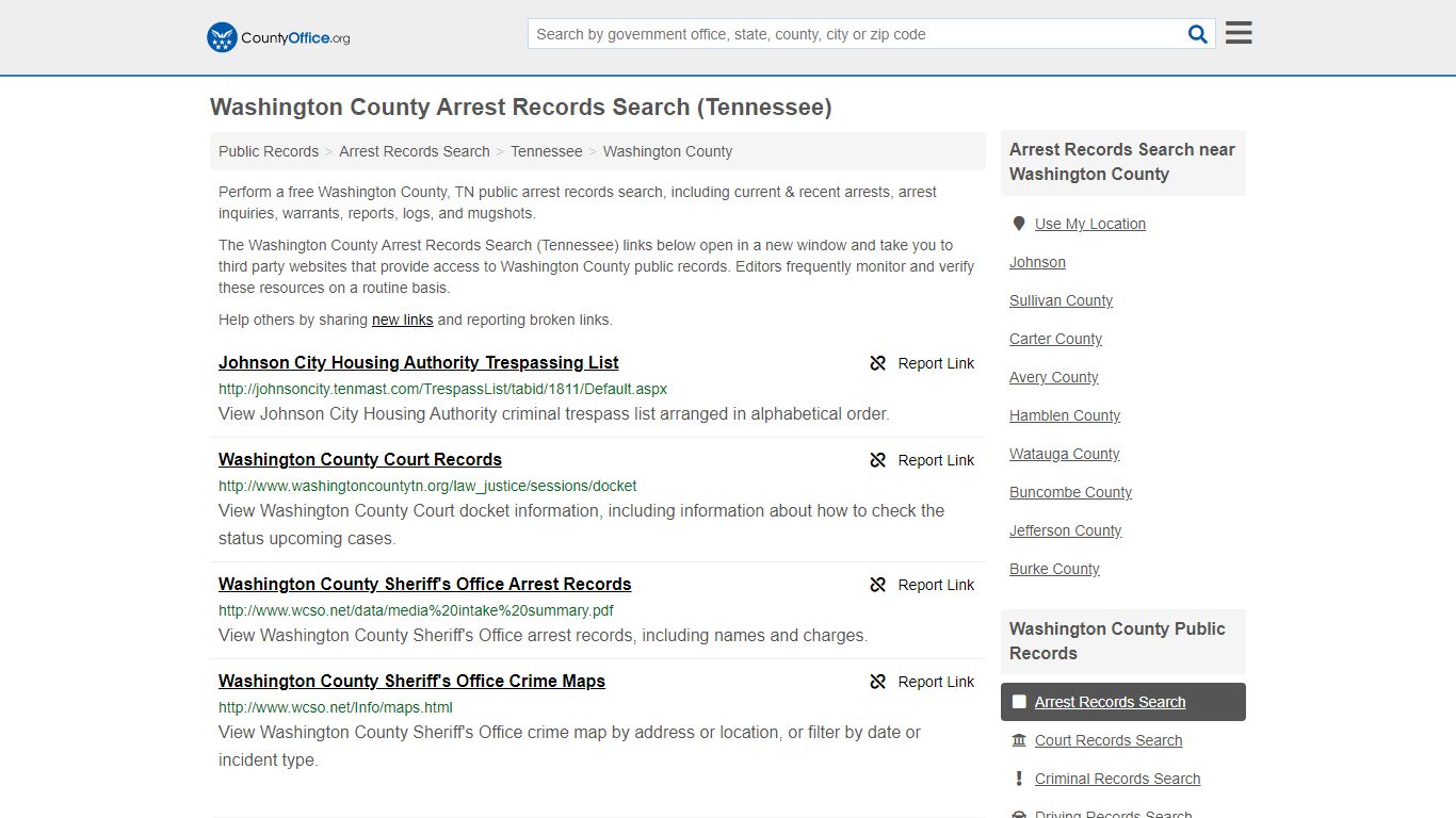 Arrest Records Search - Washington County, TN (Arrests & Mugshots)